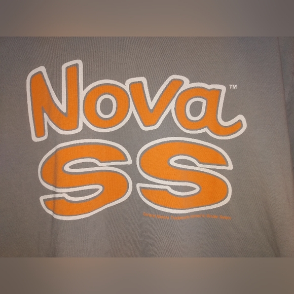 Y2K Era Chaser Brand Chevy "Nova SS" Gray and Orange T-shirt - Picture 2 of 6